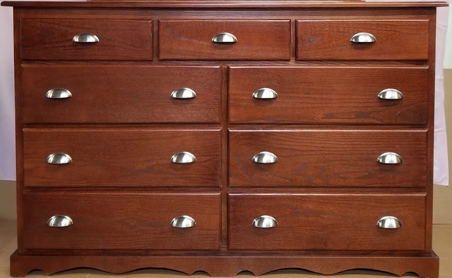 Colonial 9 Drawer Dresser Solid Oak Mission Stain